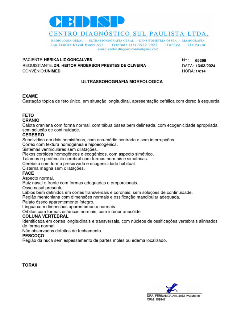 Ultrassom Morfológico Fetal Normal | PDF | Anatomia