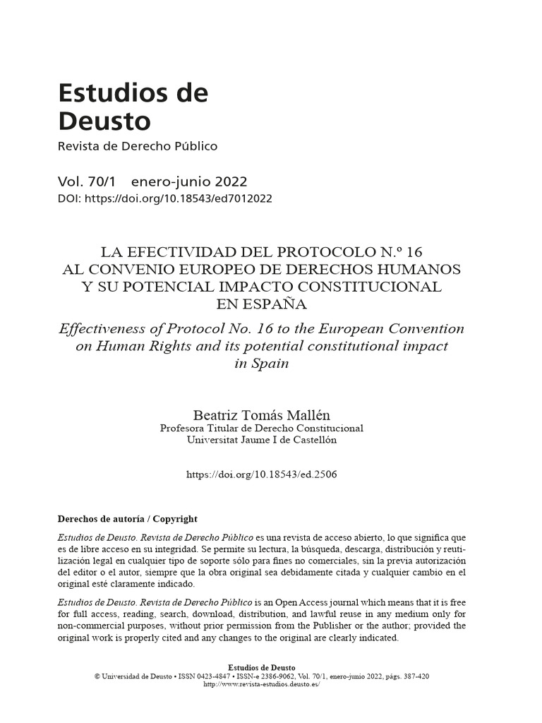 La Efectividad Del Protocolo | PDF | Convenio europeo de derechos ...