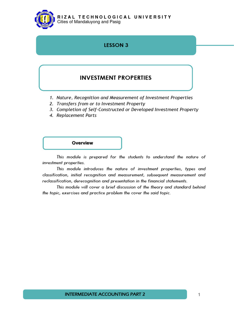 Understanding Investment Properties in Accounting | PDF | Fair Value ...