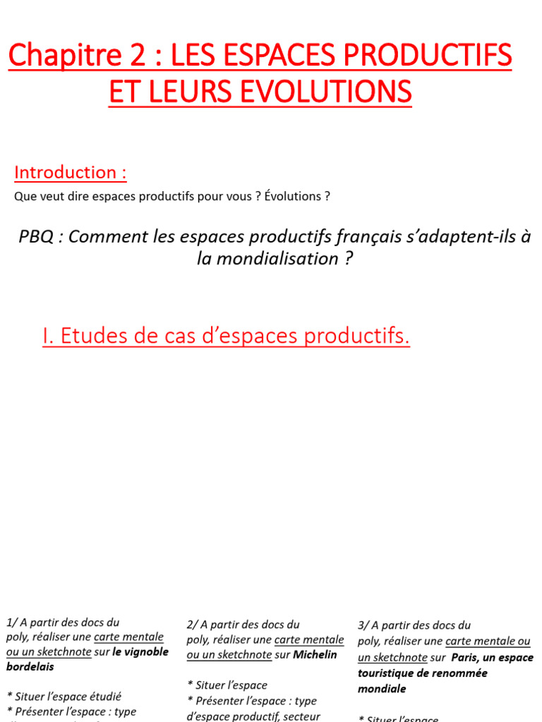 Espaces productifs en France : évolutions | PDF | Agriculture ...
