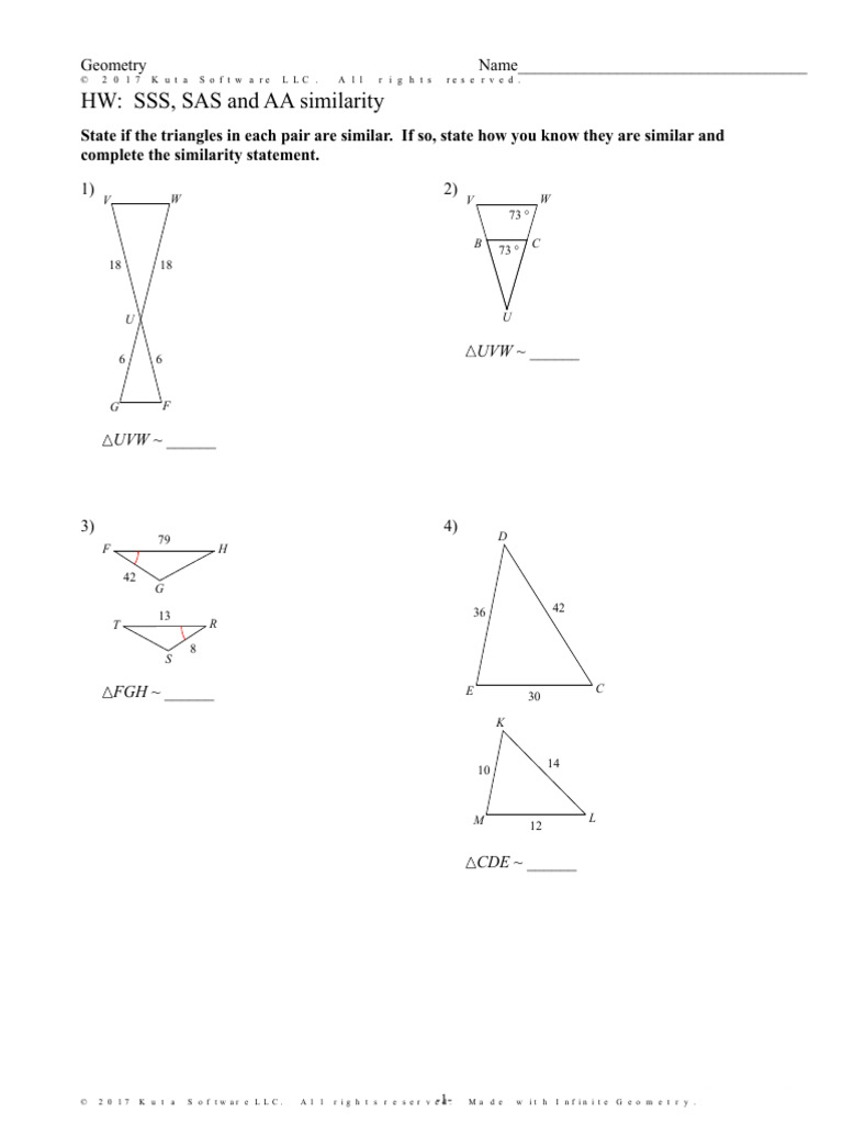 HW SSS SAS and AA Similarity | PDF
