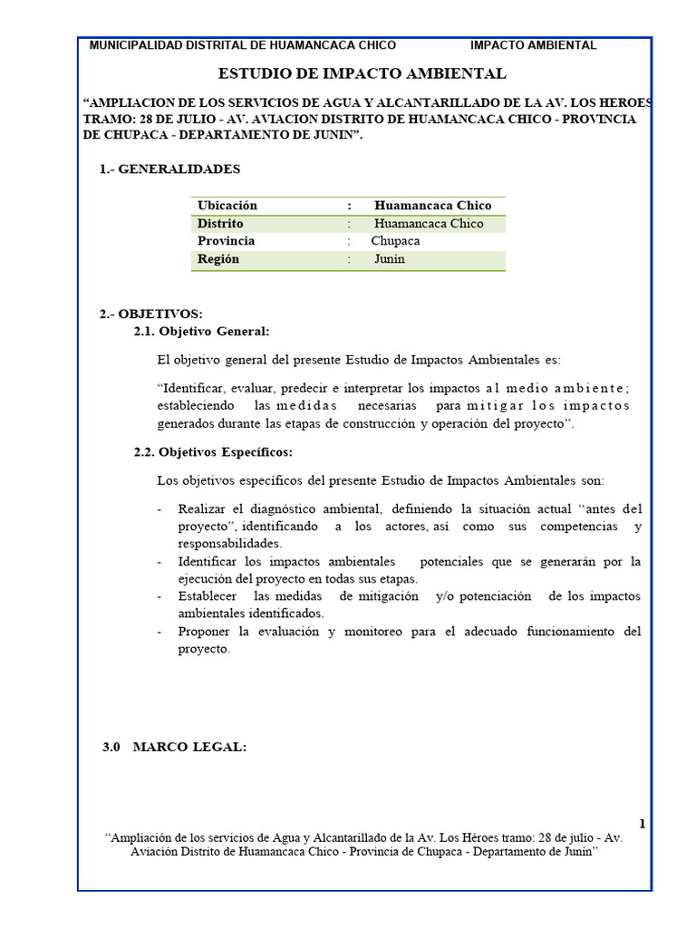 Estudio de Impacto Ambiental en Huamancaca | PDF | Entorno natural | Agua