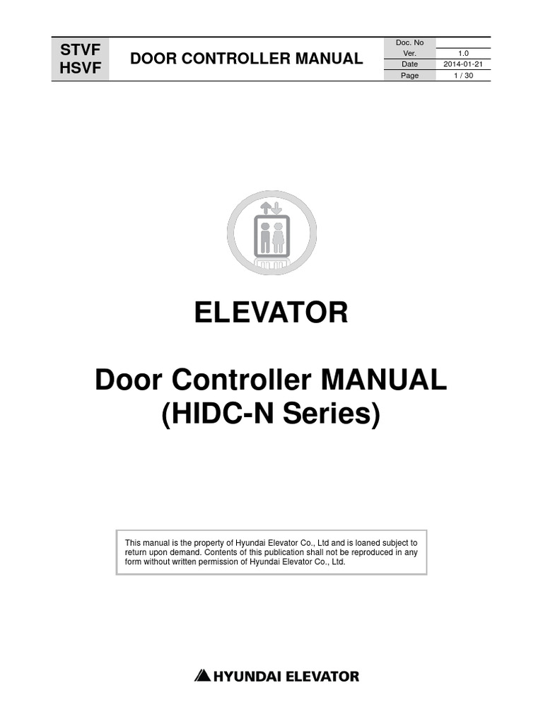 Hyundai Elevator Door Controller Manual | PDF | Menu (Computing) | Elevator