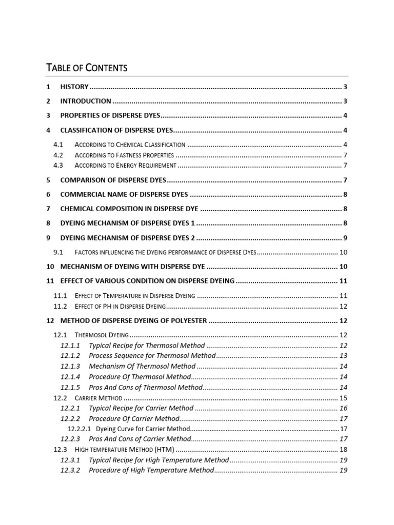 Disperse Dye Textile Pdf Dyeing Dye