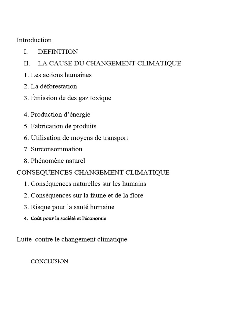Causes et conséquences du changement climatique | PDF | Effet de serre ...