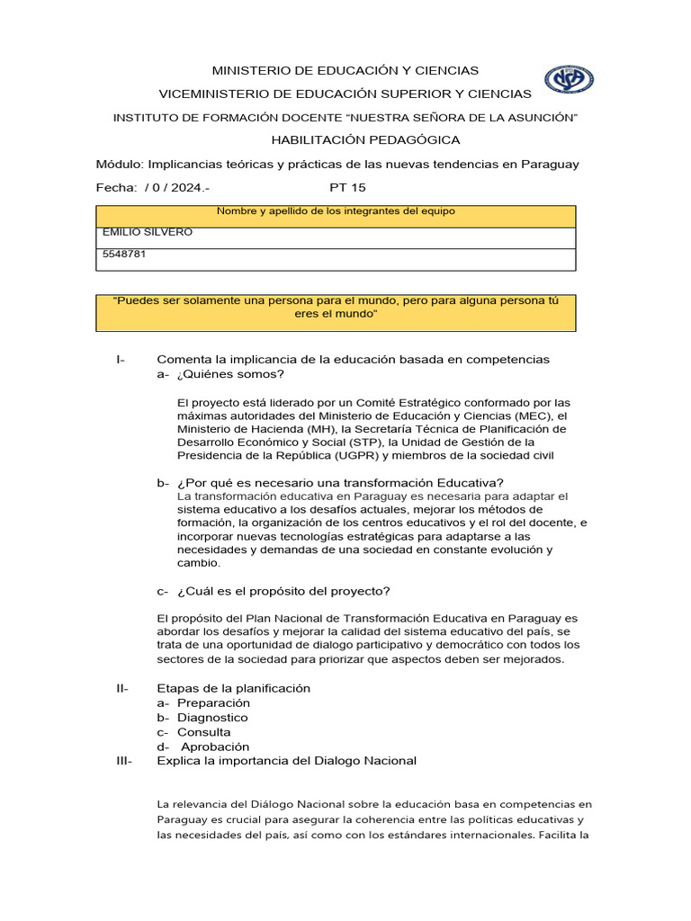 Transformación Educativa en Paraguay | PDF | Enseñando | Inclusión ...