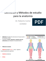 Semana 1. Concepto de Anatomía, Métodos de Estudio y Terminología Anatómica