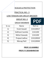 Switchgear & Protection Practical No:-5 Low Tension Air Circuit Breaker Group No:-5