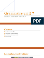 Grammaire Unité 7