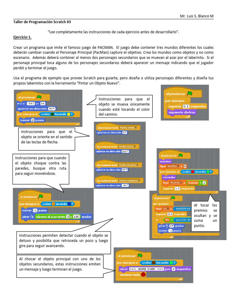 Taller de Programación en Scratch: PACMAN | PDF