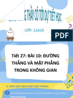 Tiết 27 - Đường thẳng và mặt phẳng trong không gian