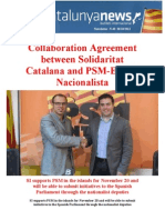 Collaboration Agreement Between Solidaritat Catalana and PSM-Entesa Nacionalista