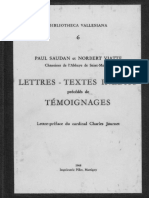 Lettres - Textes Inédits Témoignages: Paul Saudan Et Norbert Viatte