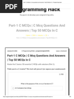 Part-1 C MCQs - C MCQ Questions and Answers - Top 50 MCQs in C - Programming Hack