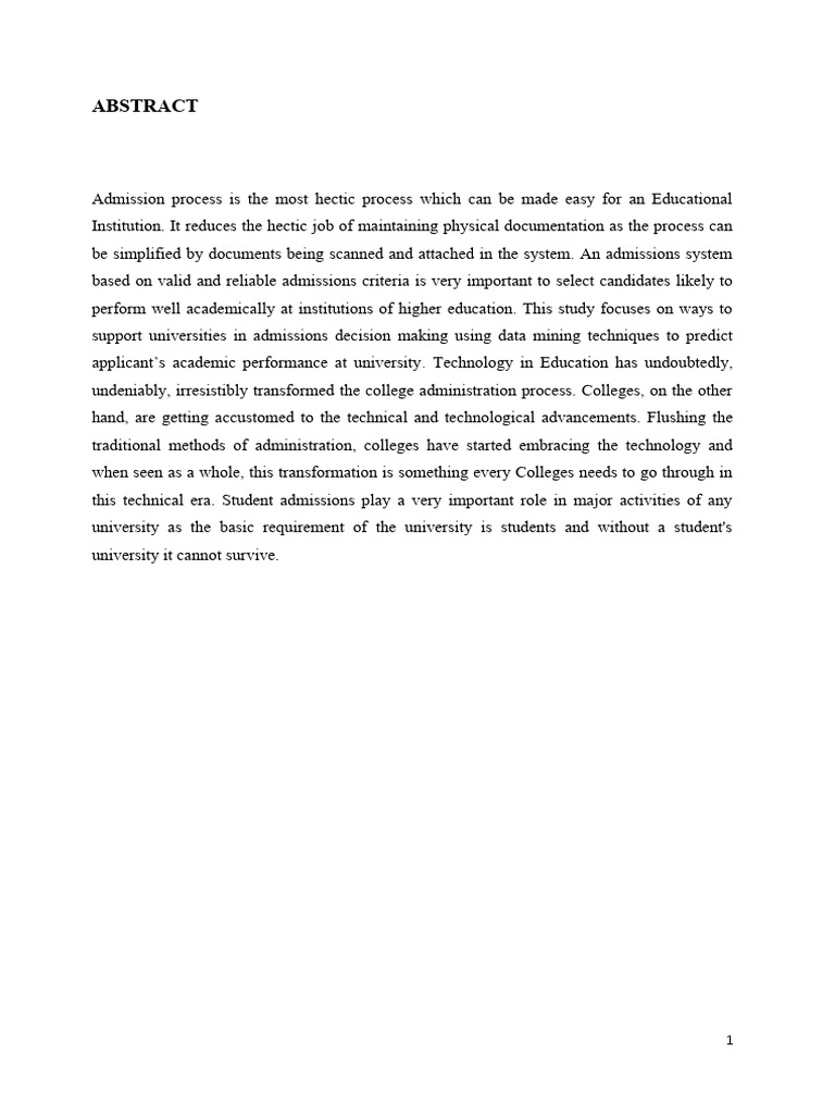 Admission management system final report download free pdf my sql