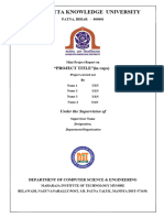 Mini Project Report Cover Page and Certificate