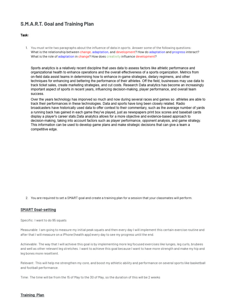 Data-Driven Sports Training Insights | PDF | Analytics | Goal