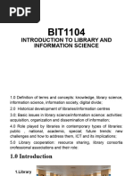 BIT1104 Intro To Library and Information Science Notes