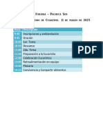 Horario Retiro de Cuaresma 2023