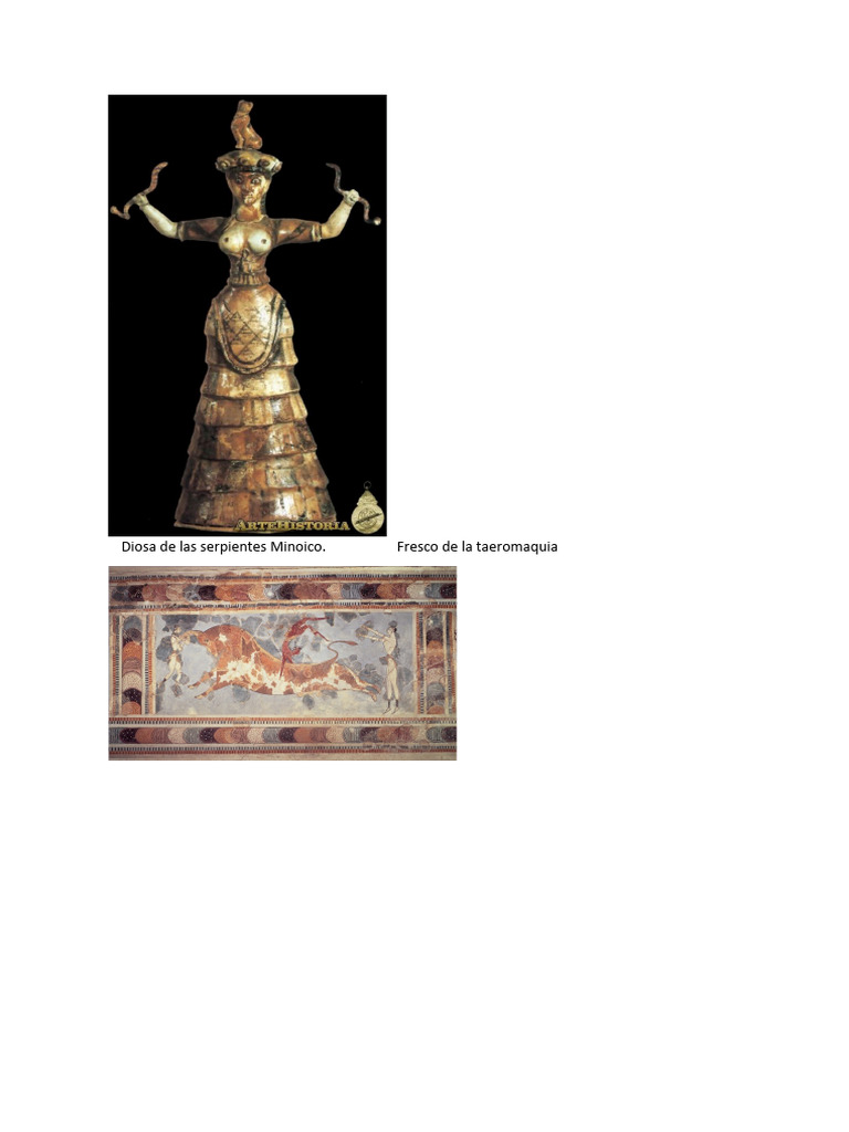 Diosa de las Serpientes y Máscaras Minoicas | PDF