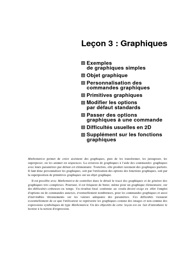 Graphiques avec Mathematica : Guide Pratique | PDF | Imprimante ...