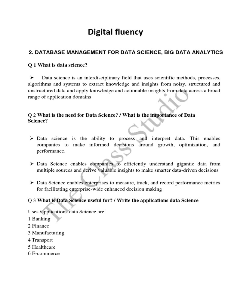 Understanding Digital Fluency and Big Data | PDF | Databases ...