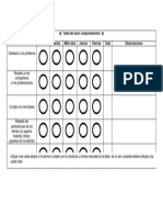 Tabla Del Buen Comportamiento