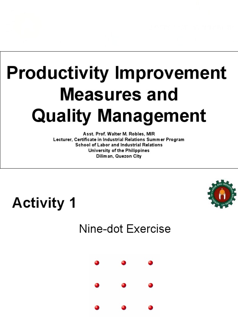 Productivity Improvement Measures and Quality Management | PDF | Six ...