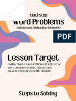 Addition and Subtraction Word Problems Math Presentation Orange in Pink and Purple Groovy Style