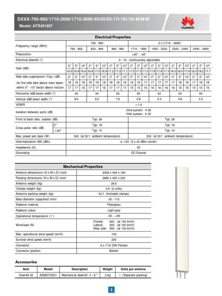 ATR451607 Antenna Specifications Guide | PDF | Antenna (Radio) | Waves