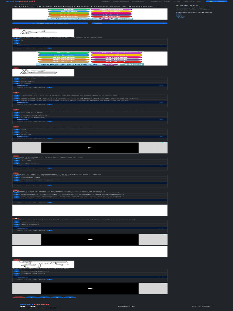 2000 JAMB Biology Past Questions Answers Page 1 EduPadi PDF 