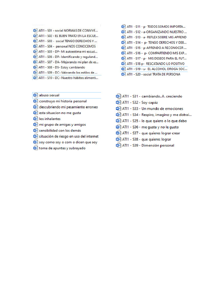 Títulos de Sesiones de Tutoría | PDF