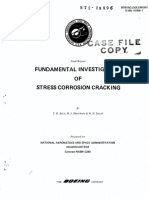 Fundamental Investigation OF Stress Corrosion Cracking: N 7 2 ' 2 8 8 9 6 Boeing Document