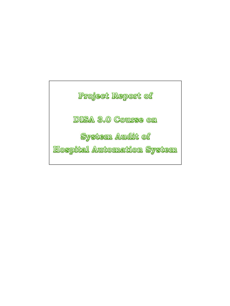 System Audit Of A Hospital Automation System Pdf Information
