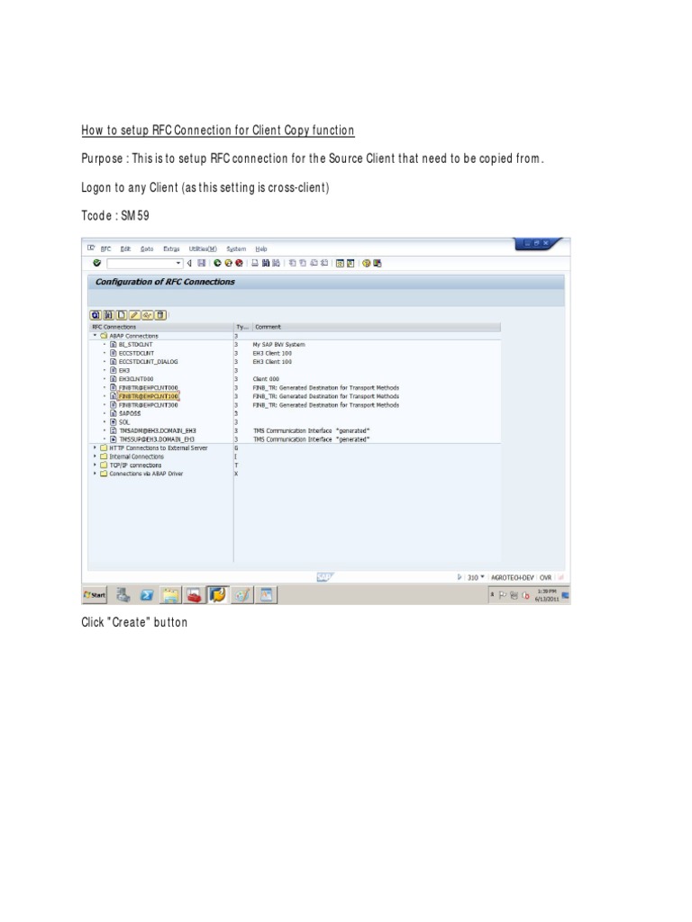 Setup RFC Connection for Client Copy | PDF | Computers