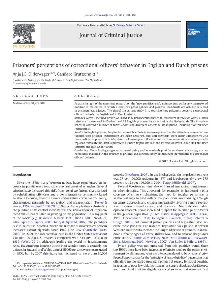 2012 Prisoners' Perceptions of Correctional Officers' Behavior in ...