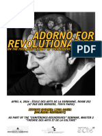Affiche Et Programme Adorno For Revolutionaries 4 Avril
