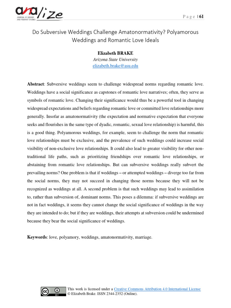 11 3 Elizabeth Brake 61-84 | PDF | Marriage | Polyamory