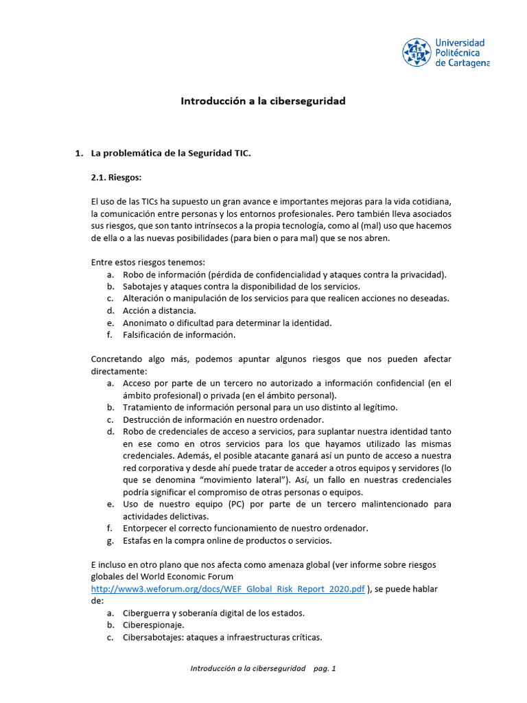 Riesgos y Términos en Ciberseguridad | PDF | La seguridad informática ...