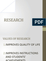 Values of RESEARCH