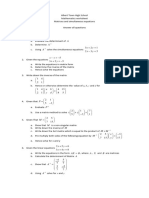 Matrices and Simultaneous Equations