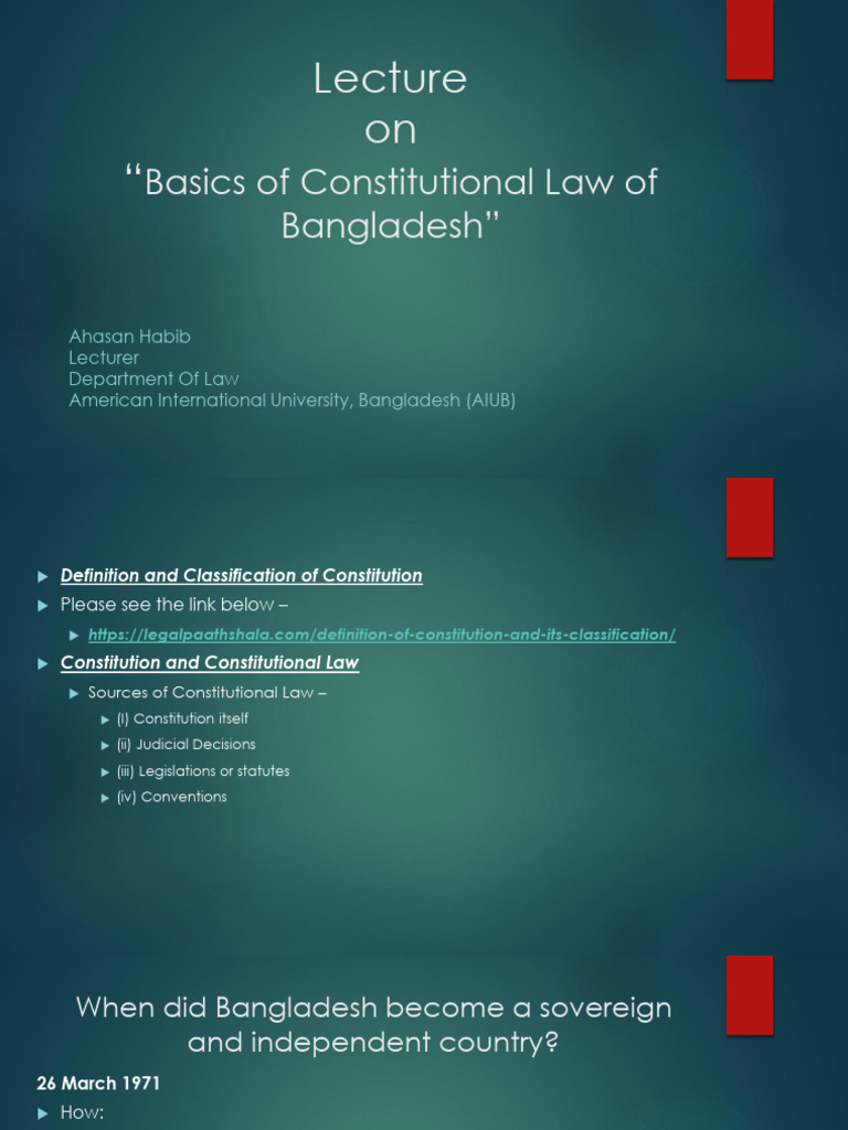 Lecture 01 Basics Of Constitutional Law Download Free Pdf