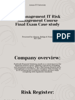 IT Management IT Risk Management Course Final Exam Case Study