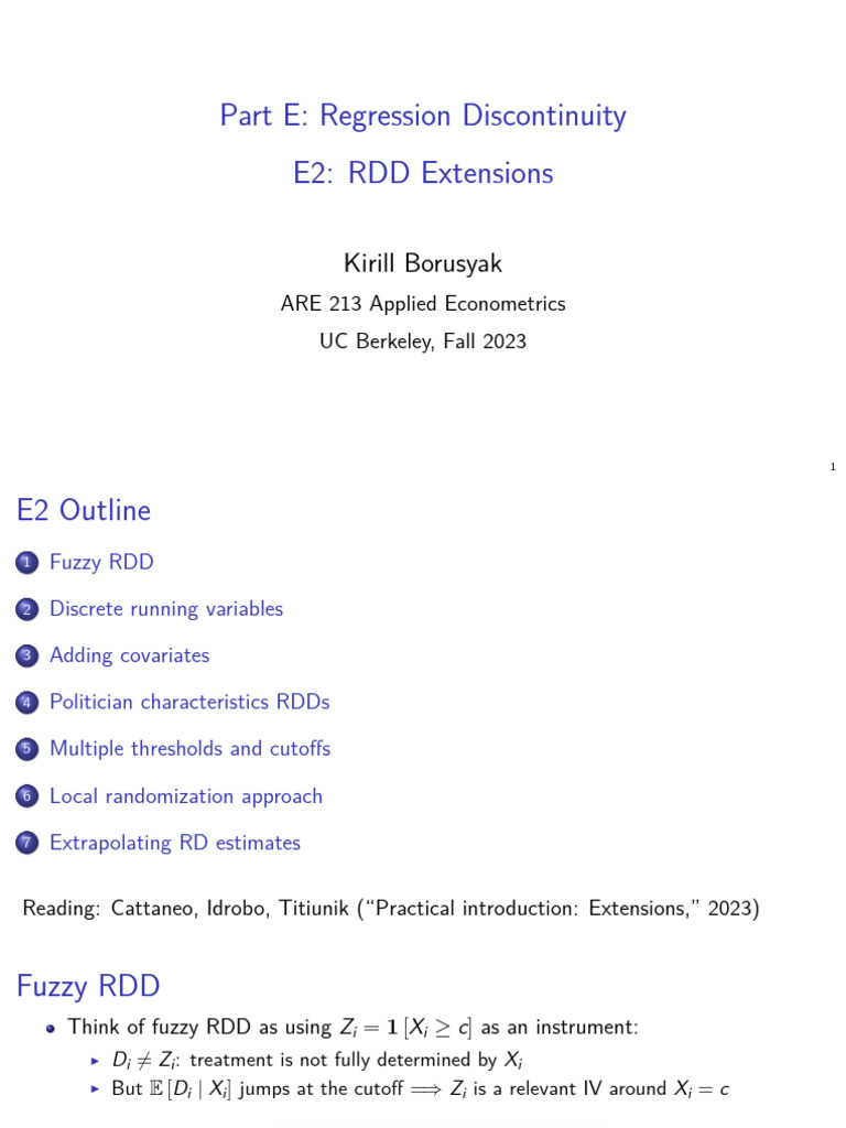 E2 RDD Extensions | PDF | Applied Mathematics | Statistical Theory