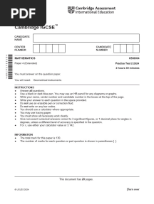 0580 Practice Test 2 2024 (Paper 4)