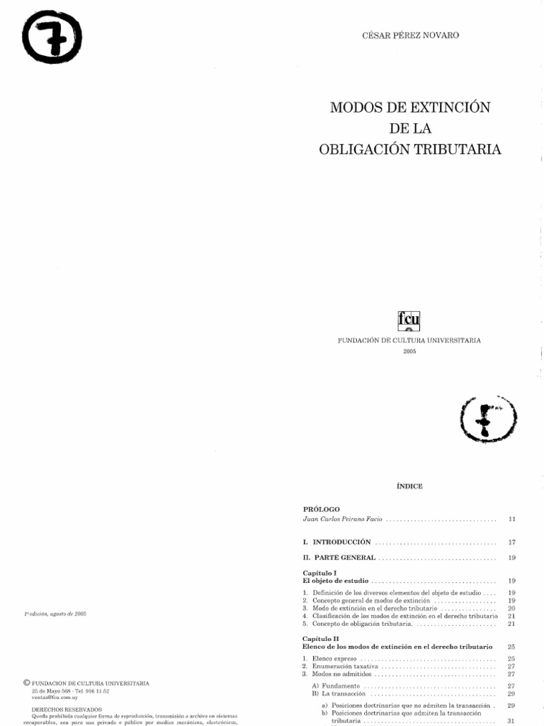 Modos de Extinción de Obligaciones Tributarias | PDF | Pagos | Estatuto ...