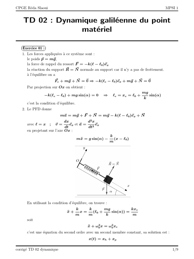 Dynamique du point matériel en MPSI | PDF | Quantité | Mécanique