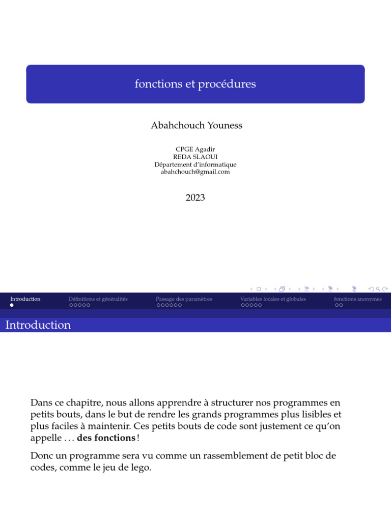Fonctions et procédures en Python | PDF | Python (Langage de ...