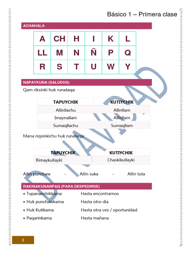 Introducción al Quechua Básico | PDF | Familias de idiomas | Lingüística