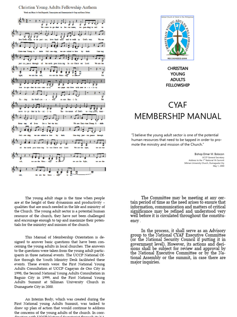 REVISED CYAF Membership Orientation Manual Ammendments Incorporated ...